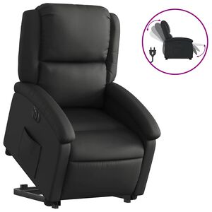 vidaXL Fauteuil inclinable électrique noir cuir véritable
