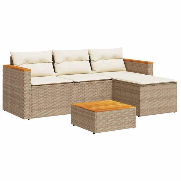 vidaXL Salon de jardin avec coussins 3 pcs beige r&eacute;sine tress&eacute;e