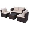 vidaXL Salon de jardin 5 pcs avec coussins R&eacute;sine tress&eacute;e Marron
