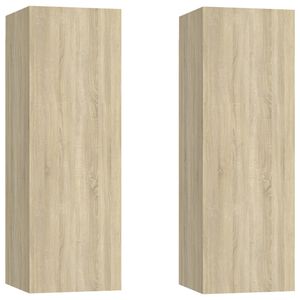 vidaXL Meubles TV 2 pcs Ch&ecirc;ne sonoma 30,5x30x90 cm Bois d&rsquo;ing&eacute;nierie