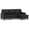vidaXL Canap&eacute; &agrave; 3 places avec repose-pieds Noir 180 cm Similicuir