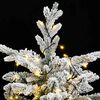 vidaXL Sapin de No&euml;l artificiel &agrave; charni&egrave;res 150 LED neige floqu&eacute;e