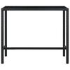 vidaXL Table bar de jardin Noir 130x60x110 cm R&eacute;sine tress&eacute;e et verre