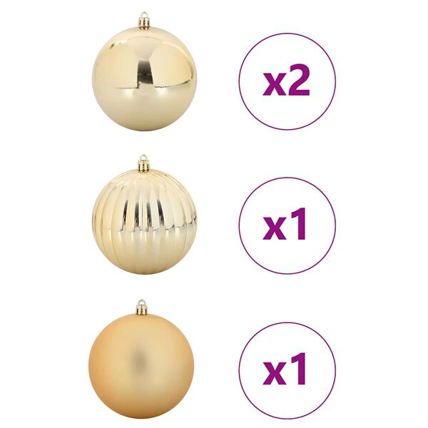 vidaXL Ensemble de Boules de No&euml;l XXL 4 pcs Dor&eacute; Plastique