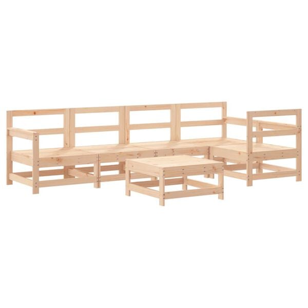 vidaXL Salon de jardin 6 pcs avec coussins bois massif