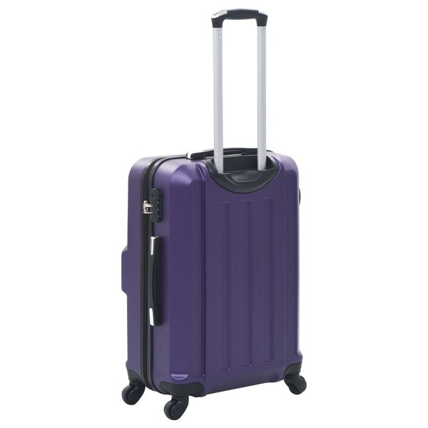 vidaXL Valise rigide 3 pcs Violet ABS