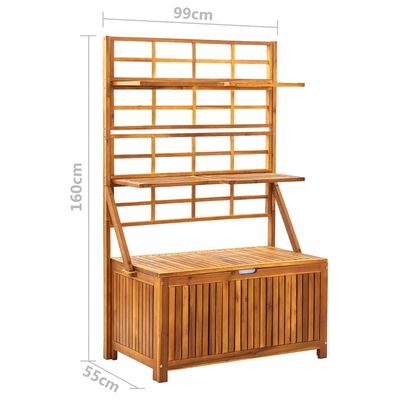 vidaXL Boîte de rangement avec treillis 99x55x160cm Bois acacia solide