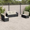 vidaXL Salon de jardin 7 pcs avec coussins noir r&eacute;sine tress&eacute;e
