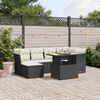 vidaXL Salon de jardin 7 pcs avec coussins noir r&eacute;sine tress&eacute;e