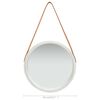 vidaXL Miroir mural avec sangle 40 cm Argenté