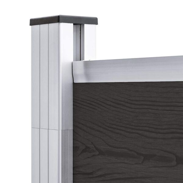 vidaXL Panneau de cl&ocirc;ture WPC 175x186 cm Noir