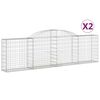 vidaXL Paniers &agrave; gabions arqu&eacute;s 2 pcs 300x30x80/100 cm fer galvanis&eacute;