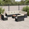 vidaXL Salon de jardin avec coussins 13 pcs noir résine tressée