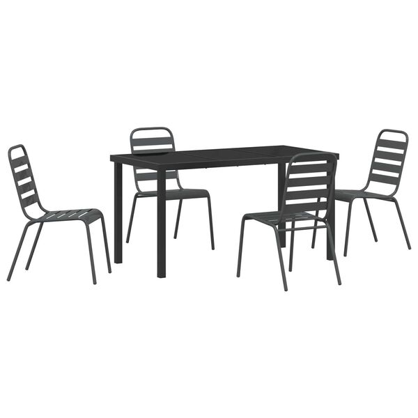 vidaXL Ensemble de salle &agrave; manger pour jardin 5 pcs Anthracite