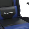 vidaXL Chaise de jeu avec repose-pied Noir et bleu Similicuir
