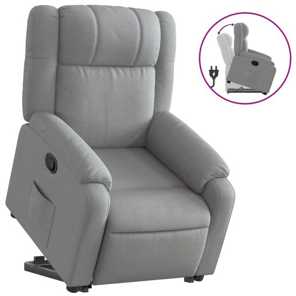vidaXL Fauteuil inclinable gris clair tissu
