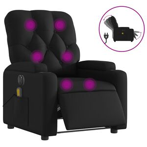 vidaXL Fauteuil inclinable de massage &eacute;lectrique noir similicuir