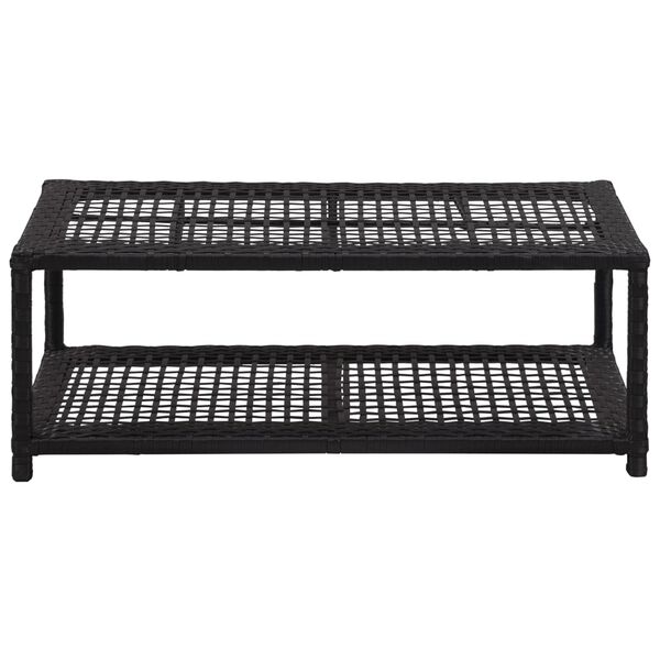 vidaXL Banc à chaussures Noir 80x40x30 cm Résine tressée