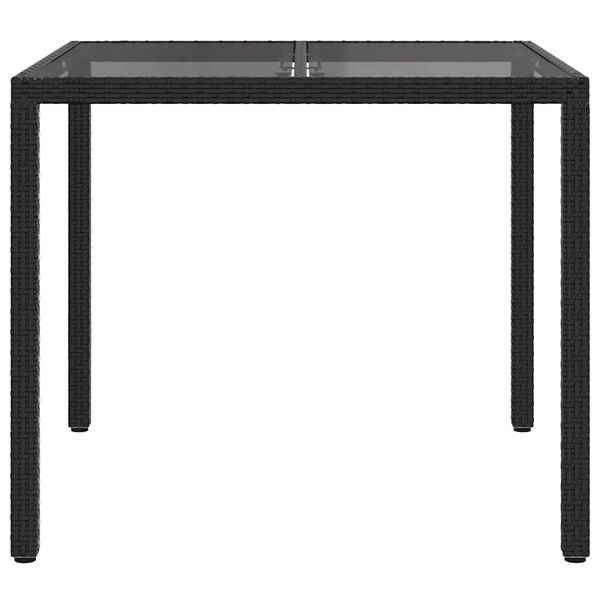 vidaXL Table de jardin pour repas Noir 90 x 90 x 75 cm polyrotin