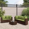 vidaXL Salon de jardin avec coussins 6 pcs marron r&eacute;sine tress&eacute;e