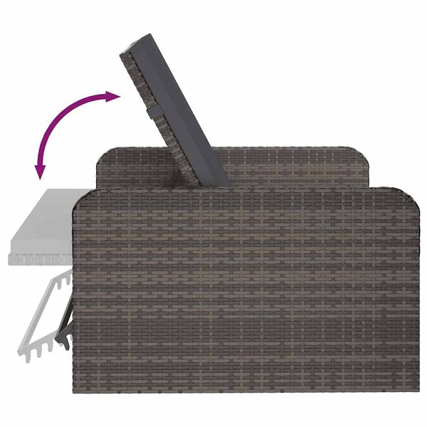 vidaXL Salon de jardin 2 pcs avec coussins R&eacute;sine tress&eacute;e Gris