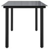 vidaXL Table &agrave; d&icirc;ner de jardin Noir 160x80x74 cm Acier et verre tremp&eacute;