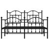 vidaXL Cadre de lit métal sans matelas avec pied de lit noir 135x190cm