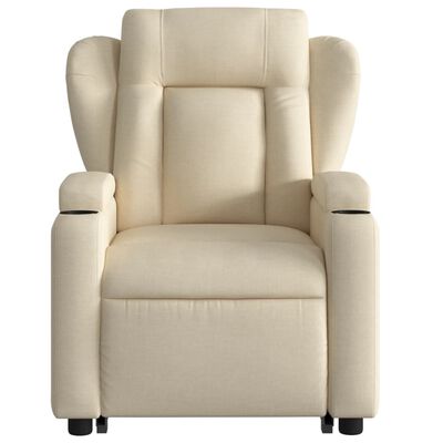 vidaXL Fauteuil inclinable de massage électrique crème tissu