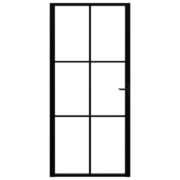 vidaXL Porte int&eacute;rieure Verre ESG et aluminium 93x201,5 cm Noir