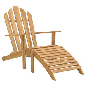 vidaXL Chaise Adirondack avec repose-pied bois de teck solide