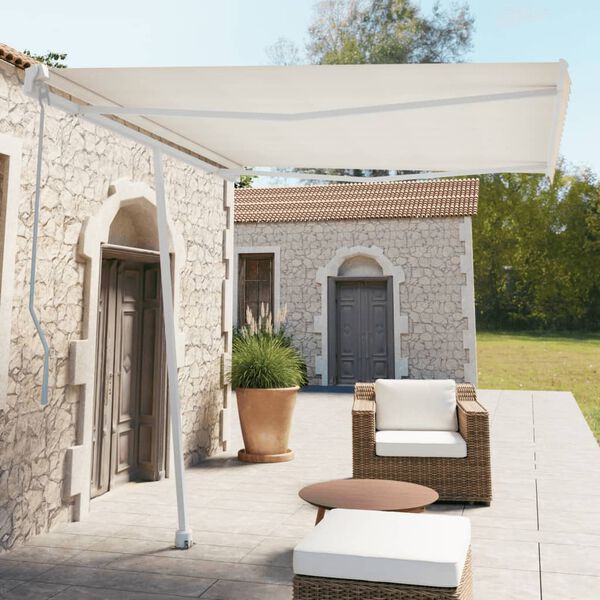 vidaXL Jeu de poteaux d'auvent blanc 300x245 cm fer