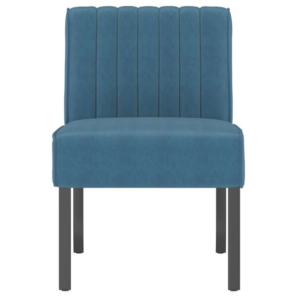 vidaXL Fauteuil sans accoudoirs bleu velours