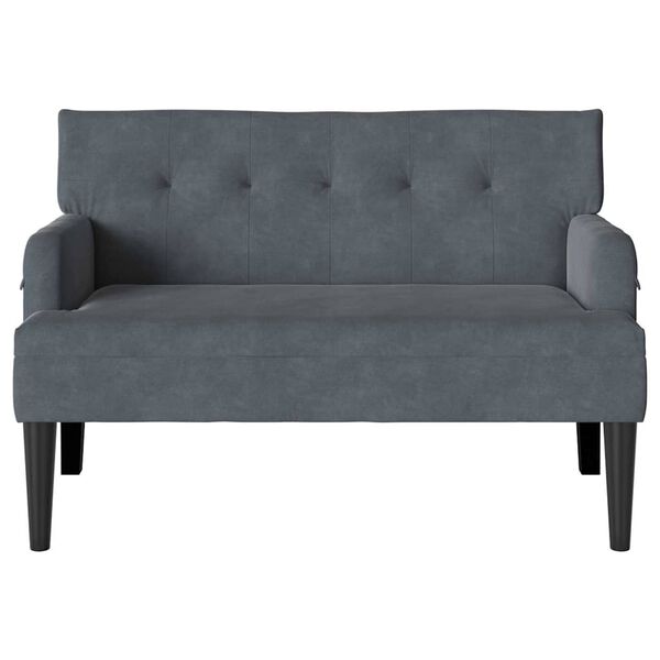 vidaXL Banc Chesterfield Gris foncé 112 x 65.5 x 75 cm Velours