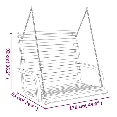 vidaXL Balancelle Bois courbé avec finition en teck 126x63x92 cm