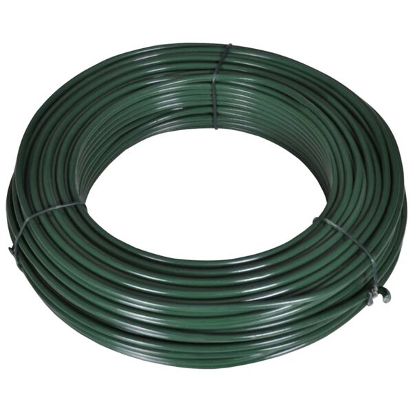 vidaXL Fil de clôture 80 m 2,1/3,1 mm Acier Vert