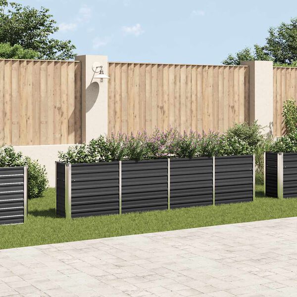 vidaXL Jardinière 320x40x77 cm Acier galvanisé Anthracite