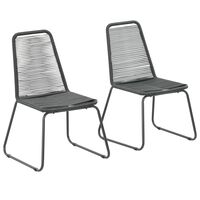 vidaXL Chaises d'extérieur 2 pcs Résine tressée Noir