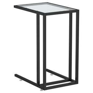 vidaXL Table d'appoint ordinateur Transparent 50x35x65 cm Verre trempé