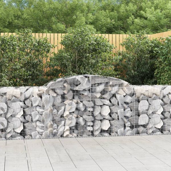 vidaXL Paniers &agrave; gabions arqu&eacute;s 4 pcs 300x50x80/100 cm fer galvanis&eacute;
