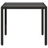 vidaXL Table de jardin dessus en verre Noir 90x90x75 cm R&eacute;sine tress&eacute;e