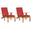 vidaXL Coussins de chaise longue lot de 2 rouge tissu oxford