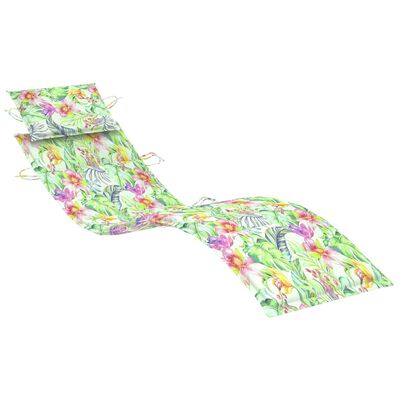 vidaXL Chaise longue de jardin avec coussin Bois d'acacia solide