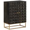 vidaXL Buffet Noir 55x34x75 cm Bois massif de manguier et fer