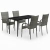 vidaXL Ensemble &agrave; manger de jardin 5 pcs Gris et noir