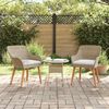vidaXL Chaise de jardin 2 pcs Beige 55 x 62,5 x 82 cm polyrotin