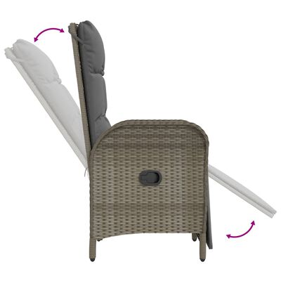 vidaXL Ensemble à manger jardin 4pcs et coussins Gris Résine tressée