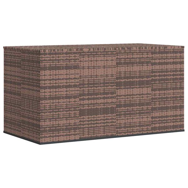vidaXL Bo&icirc;te &agrave; coussins de jardin R&eacute;sine tress&eacute;e 194x100x103 cm Marron