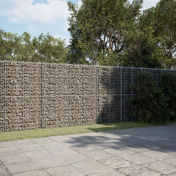 vidaXL Panier gabion avec couvercle 1000x100x200 cm fer galvanis&eacute;