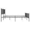 vidaXL Cadre de lit métal sans matelas avec pied de lit noir 193x203cm