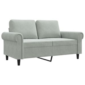 vidaXL Canap&eacute; &agrave; 2 places Gris clair 120 cm Velours